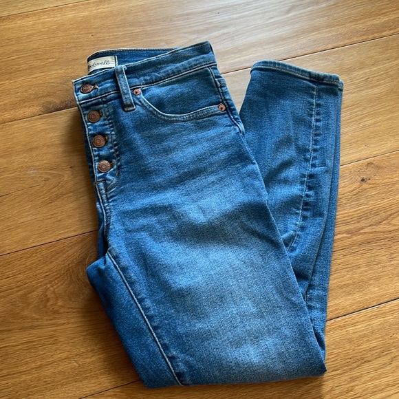 Madewell Mid-rise 9" Skinny Crop Jeans Open Fly Size 26 Denim - Picture 4 of 4